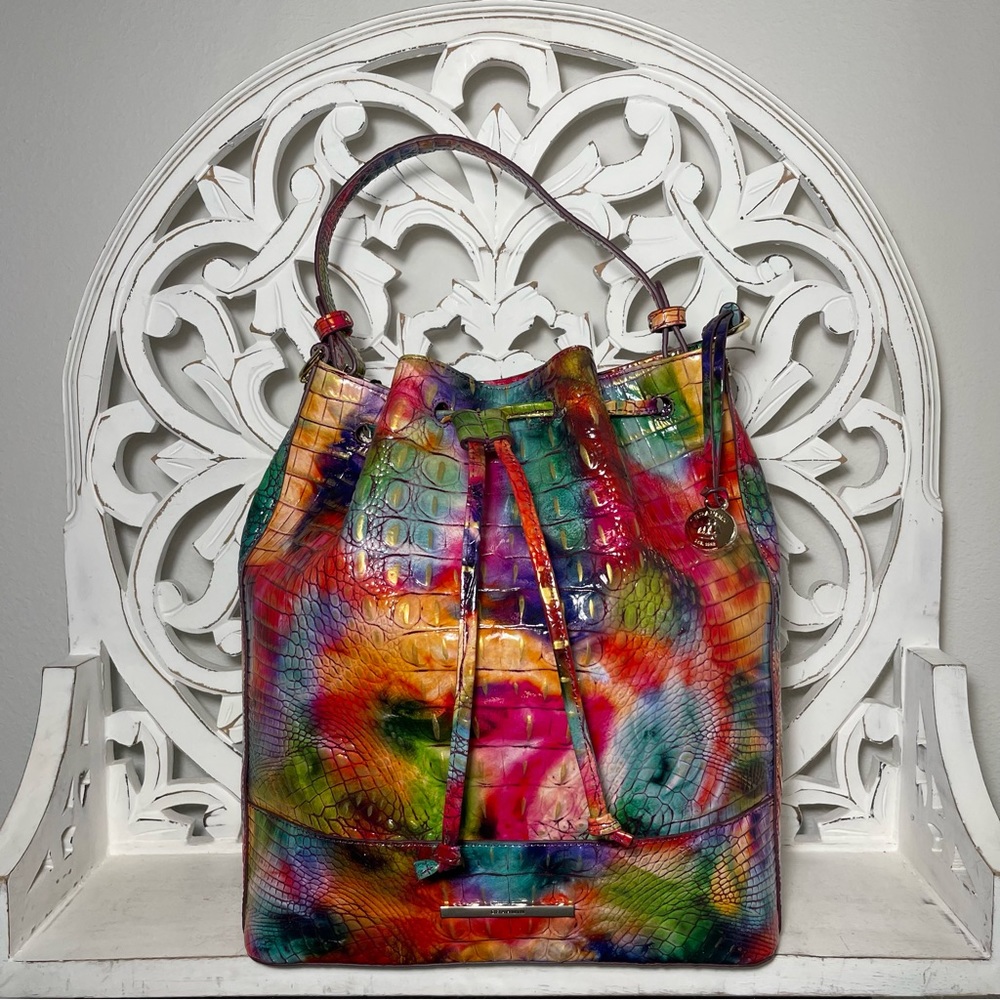 SOLD Brahmin Marlowe Bucket Bag Fallstruck Melbourne Leather - Picture 8 of 9